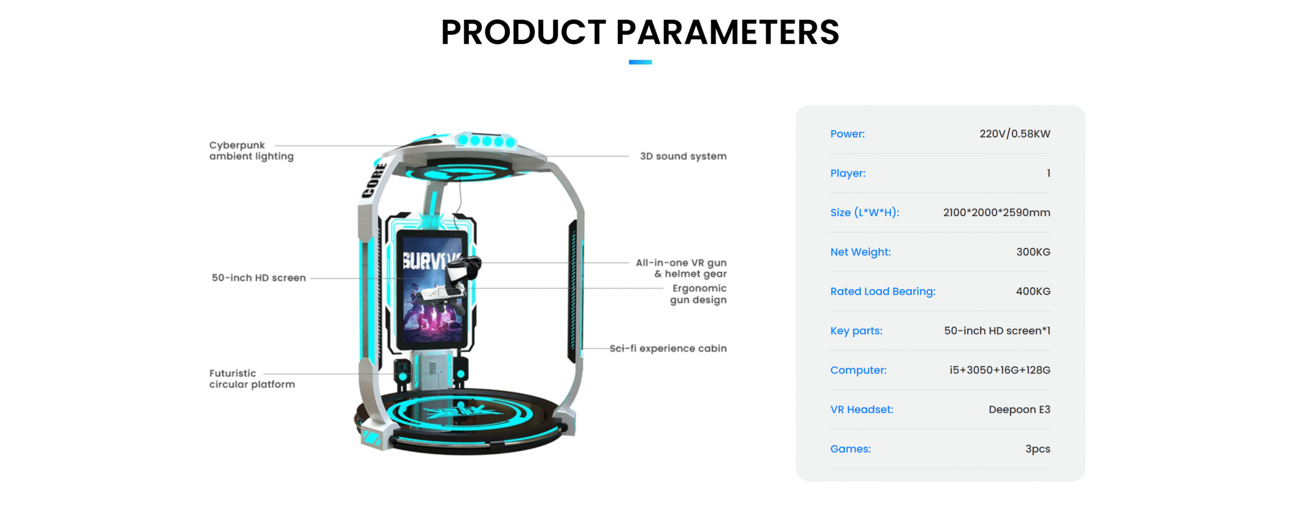 Space DX PRODUCT PARAMETERS