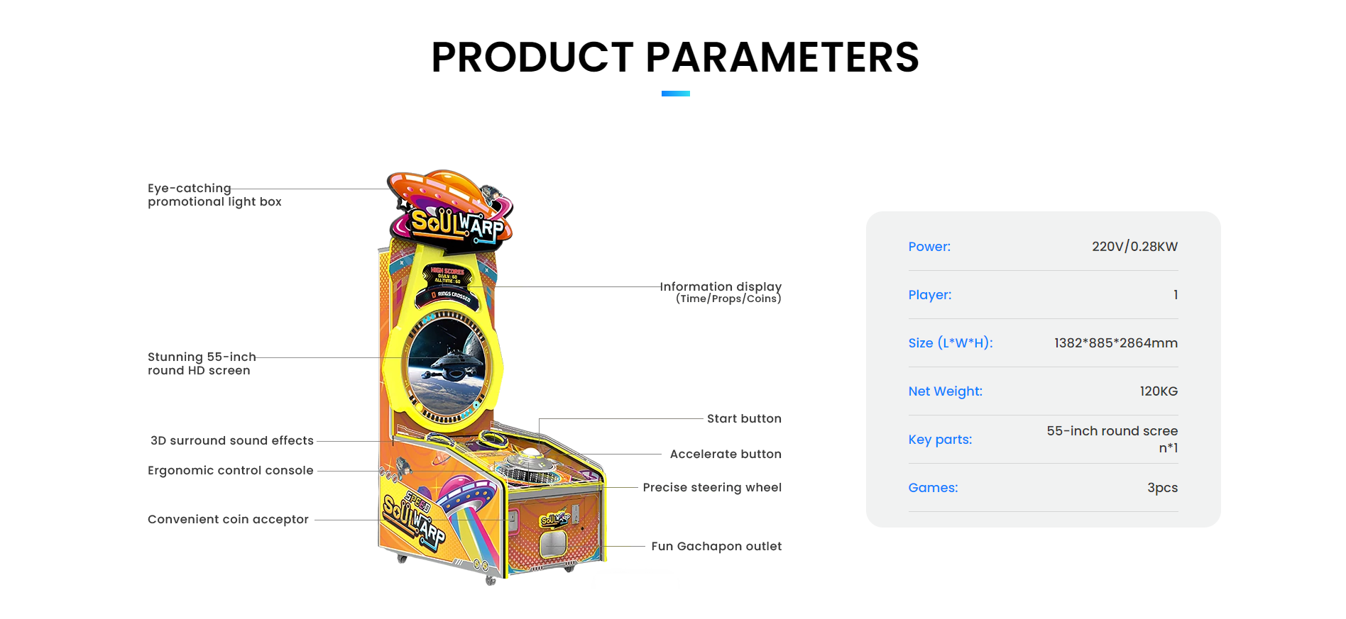 Soul Warp PRODUCT PARAMETERS